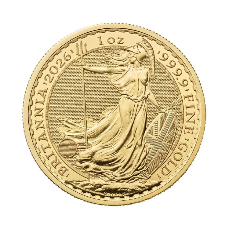 Gouden Britannia 1 troy ounce, voorzijde met Britannia